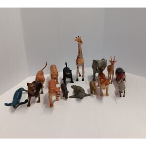 VTG S.H. African Jungle Animals Figures Lot Giraffe Elephant Tiger Whale